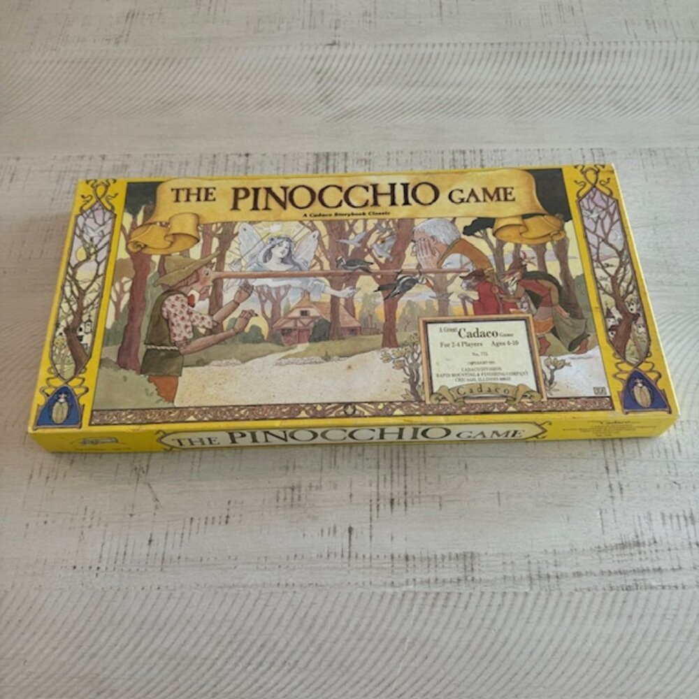 Vintage 1985 Cadaco The Pinocchio Game A Cadaco Storybook Classic #775 (MINT)